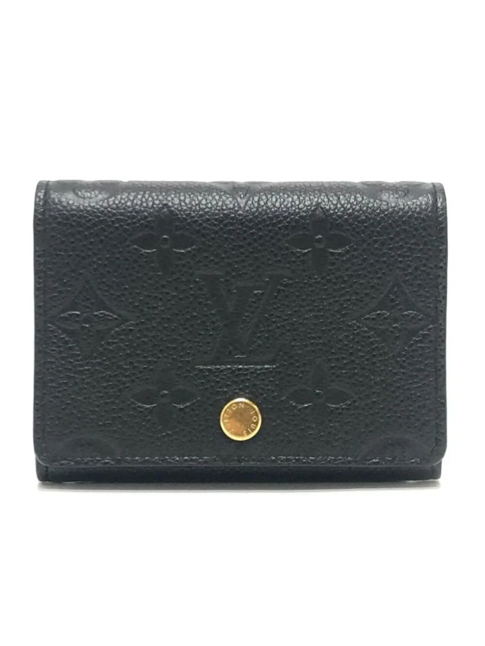 Louis Vuitton Card Case Business Holder Monogram Empreinte Leather Black